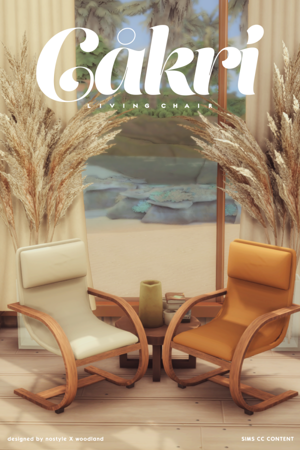Mix [N O S T Y L E X W O O D L A N D] Cåkri Living Chair by simsfinds - The Sims 4 Custom Content