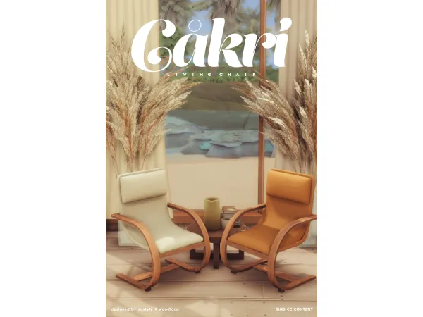 Mix [N O S T Y L E X W O O D L A N D] Cåkri Living Chair - The Sims 4 Custom Content