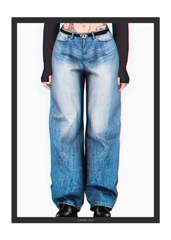 Alpha Mago Denim Pants by plbsims - The Sims 4 Custom Content