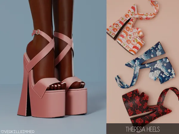 Mix Theresa heels by overkillsimmer - The Sims 4 Custom Content
