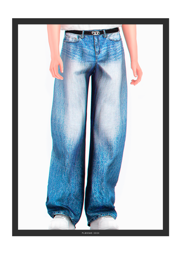 Alpha Riize Denim Pants (2 versions) by plbsims - The Sims 4 Custom Content