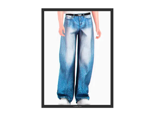 Alpha Riize Denim Pants (2 versions) - The Sims 4 Custom Content