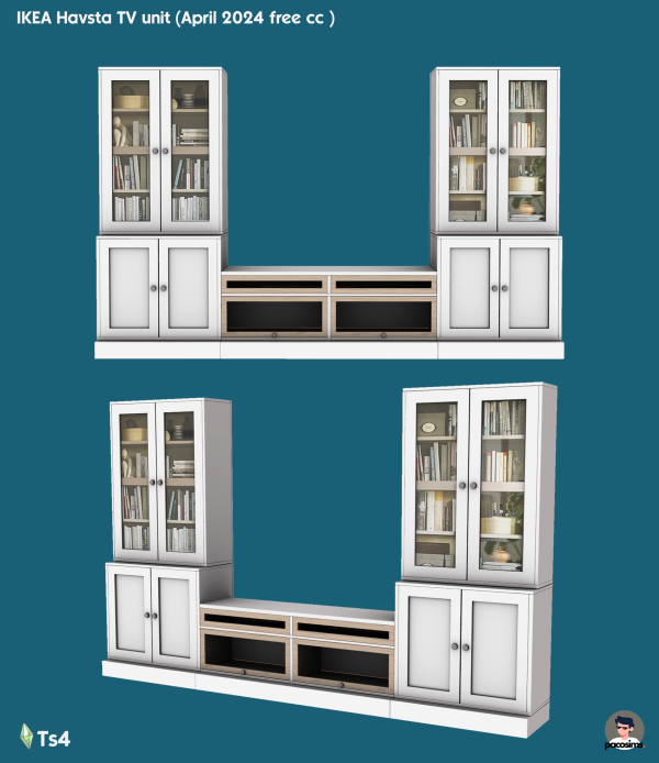 Alpha IKEA HAVSTA TV UNIT by simsfinds - The Sims 4 Custom Content