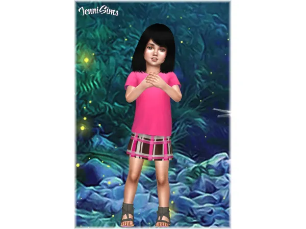 Maxis Match Plaid pleated skirt Jennisims by Jennifer - The Sims 4 Custom Content