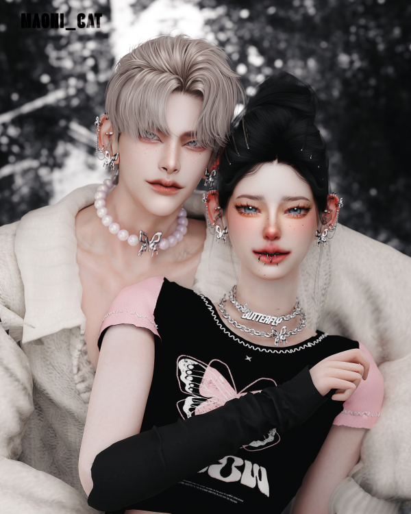 Alpha [Maoni_cat]BUTTERFLY ACC by simsfinds - The Sims 4 Custom Content