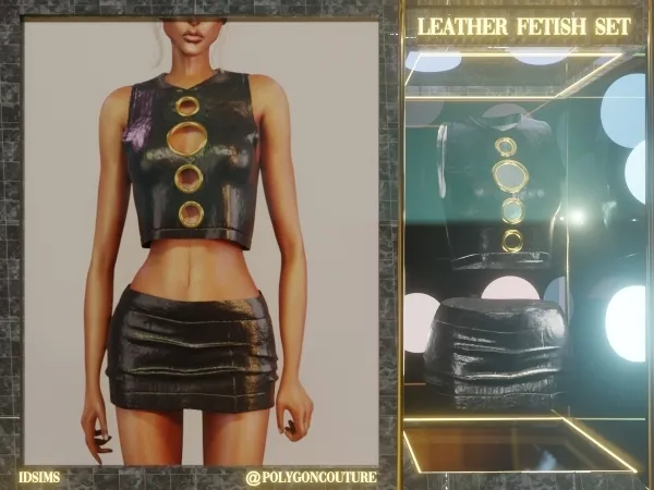Alpha Leather Fetish Set - The Sims 4 Custom Content
