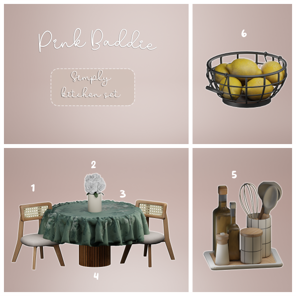 Alpha Simply Kitchen Set by simsfinds - The Sims 4 Custom Content