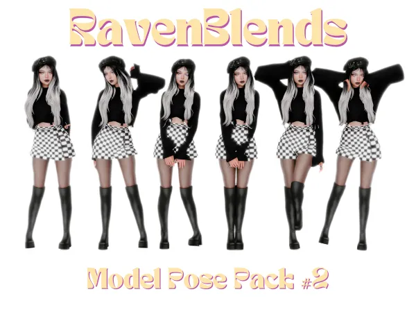 Mix RavenBlends Model Pose Pack 2 by RavenBlends - The Sims 4 Custom Content