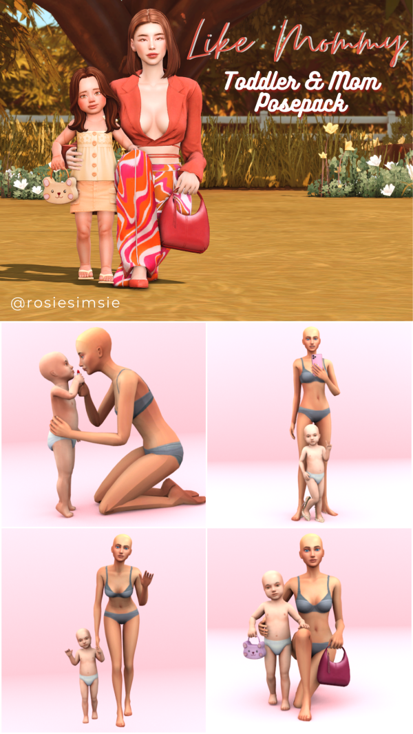 Mix Posepack Like Mommy by simsfinds - The Sims 4 Custom Content
