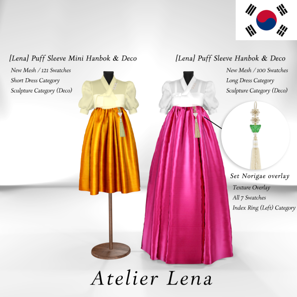 Alpha [Atelier Lena] Renewal Puff Sleeve Hanbok Deco Set by simsfinds - The Sims 4 Custom Content