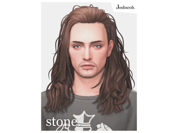 Maxis Match Stone Hair (Hair Commissions) by jo_se_oh - The Sims 4 Custom Content