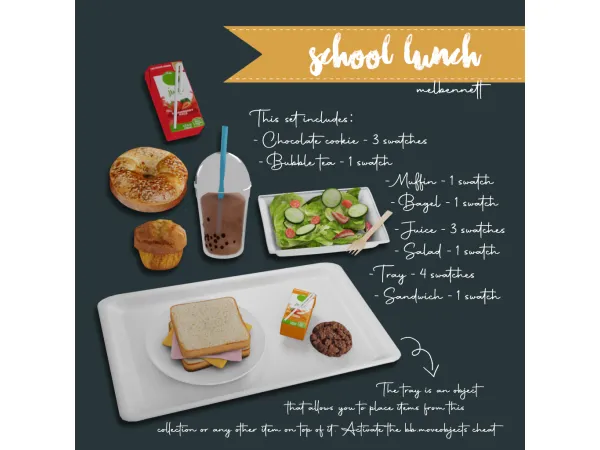 Mix School Lunch Collection - The Sims 4 Custom Content