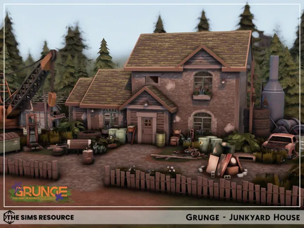 Maxis Match Grunge Junkyard House - The Sims 4 Custom Content