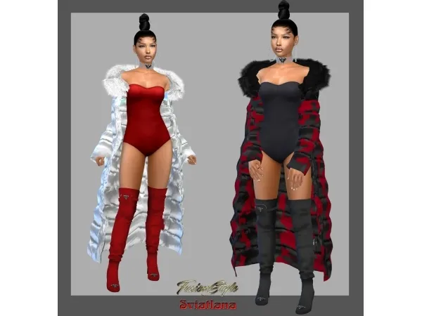 Alpha Coat with a fur collar - The Sims 4 Custom Content