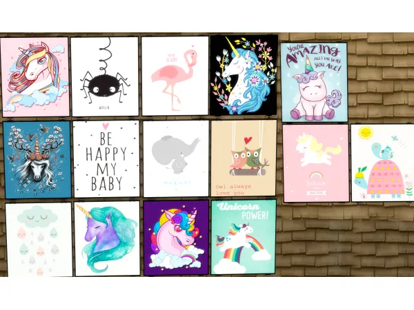 Mix Painting Unicorn Cute Jennisims by Jennifer - The Sims 4 Custom Content