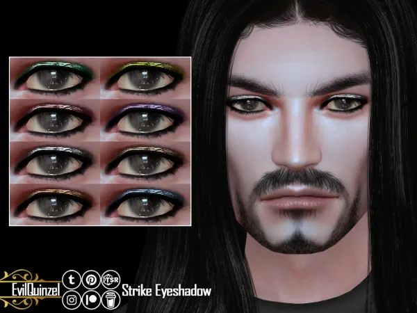 Alpha Strike Eyeshadow and Romance Eyeliner - The Sims 4 Custom Content