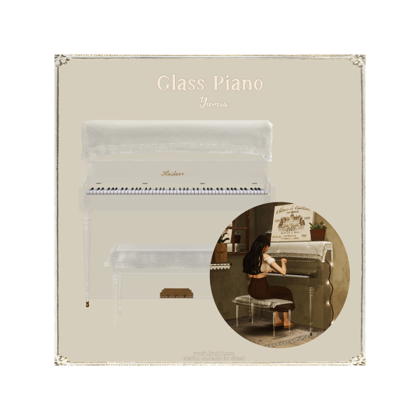 Alpha Glass Piano by simsfinds - The Sims 4 Custom Content