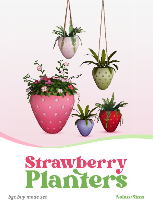 Maxis Match Strawberry Planters V2 by simsfinds - The Sims 4 Custom Content