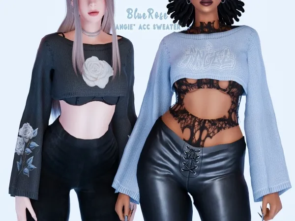 Mix Angie Acc Sweater - The Sims 4 Custom Content