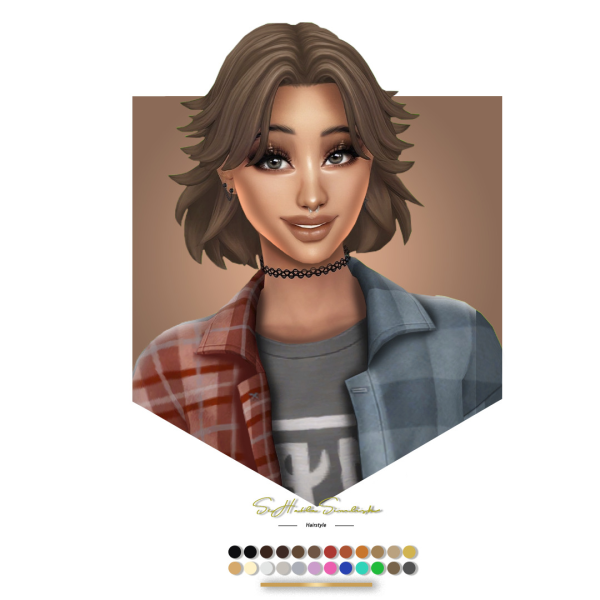 Maxis Match Lilly Hairstyle Grunge Collection by simsfinds - The Sims 4 Custom Content