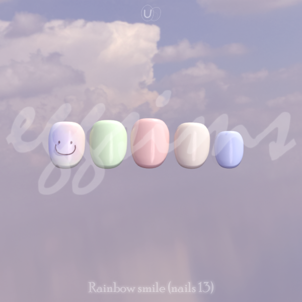 Mix [ ] Rainbow Smile (nails 13) by simsfinds - The Sims 4 Custom Content