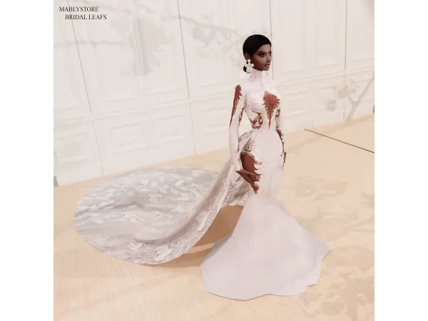 Alpha LEAF BRIDAL by Mably - The Sims 4 Custom Content