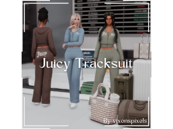 Maxis Match Juicy Tracksuit by vixonspixels - The Sims 4 Custom Content