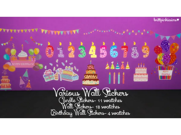 Mix Birthday Party Set by brittpinkiesims - The Sims 4 Custom Content