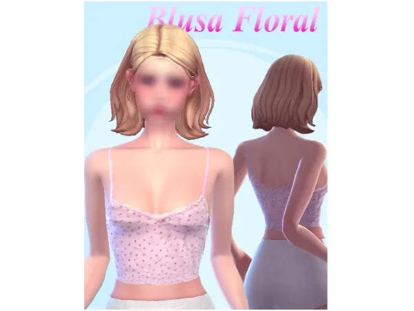 Maxis Match Blusa Floral (PatySims) - The Sims 4 Custom Content