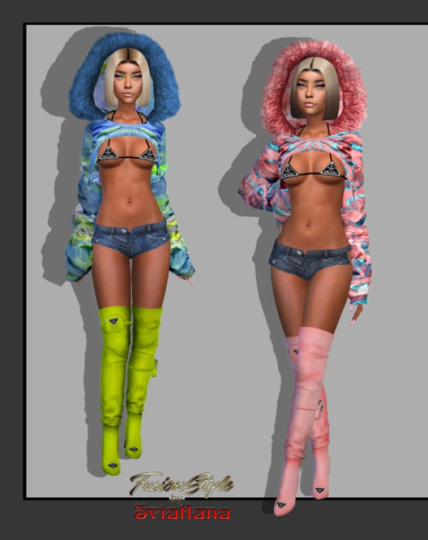 Alpha Thigh high boots PRADA by fusionstylesims4 - The Sims 4 Custom Content