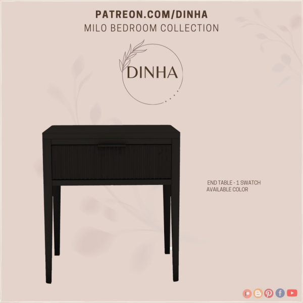 Mix Milo bedroom Collection End Table by dinhagamer - The Sims 4 Custom Content