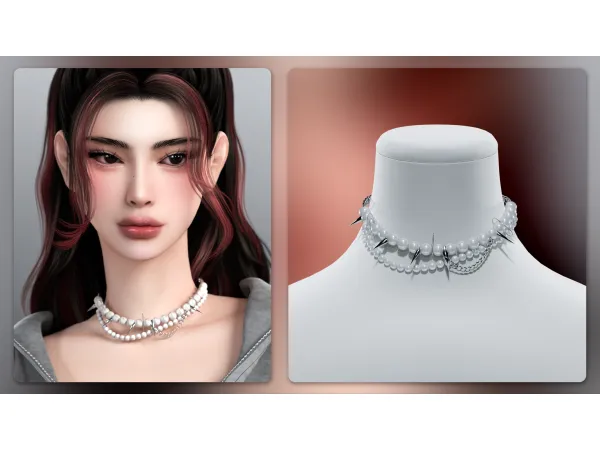 Alpha Eugene Necklace by Chih - The Sims 4 Custom Content