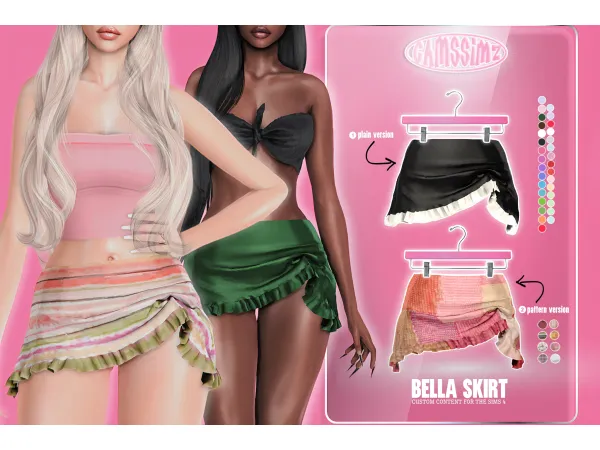 Alpha BELLA SKIRT by camssimz - The Sims 4 Custom Content
