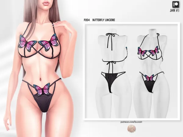 Alpha BUTTERFLY LINGERIE P204 by busratr - The Sims 4 Custom Content