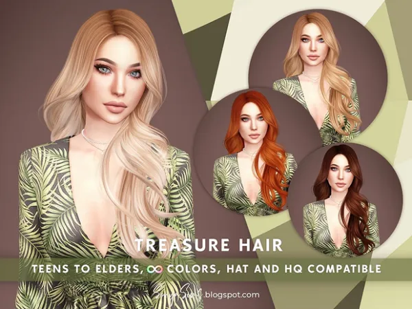 Alpha Treasure Hair - The Sims 4 Custom Content