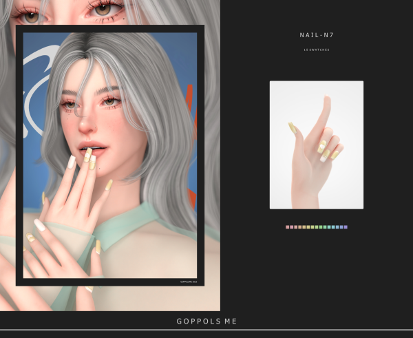 Alpha GPME GOLD Fingernail N7 by simsfinds - The Sims 4 Custom Content
