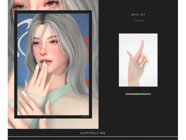 Alpha GPME GOLD Fingernail N7 by goppolsme - The Sims 4 Custom Content