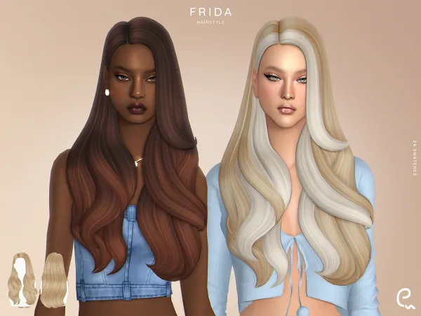 Maxis Match [EnriqueS4] Frida Hairstyle - The Sims 4 Custom Content