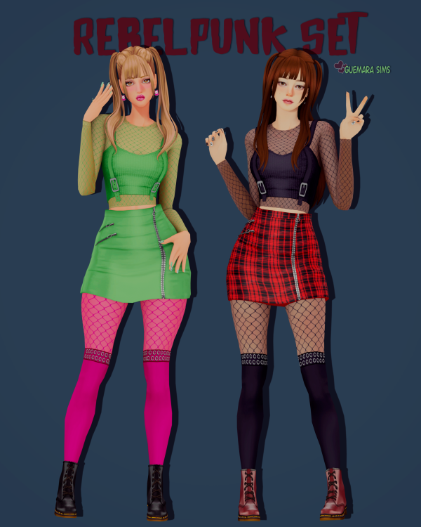 Mix Rebel Punk Set (Public now) by simsfinds - The Sims 4 Custom Content
