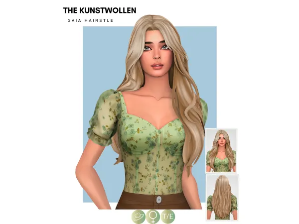Maxis Match Gaia hairstyle by thekunstwollen - The Sims 4 Custom Content