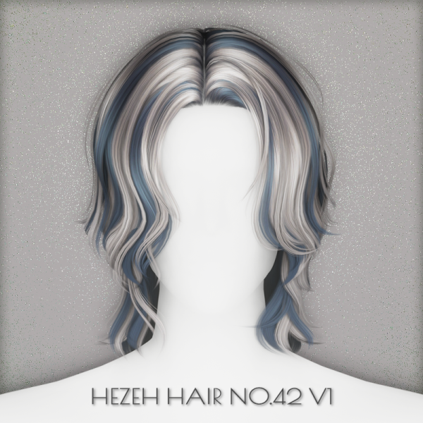 Alpha [Hezeh]Hair_No42_V1 by hezeh - The Sims 4 Custom Content
