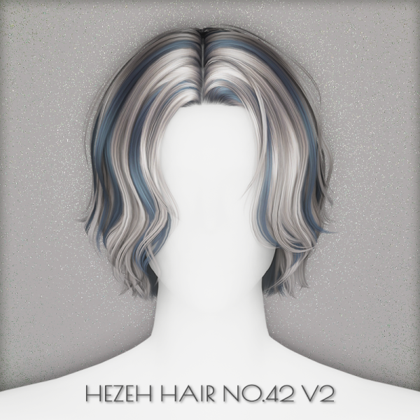 Alpha [Hezeh]Hair_No42_V2 by hezeh - The Sims 4 Custom Content