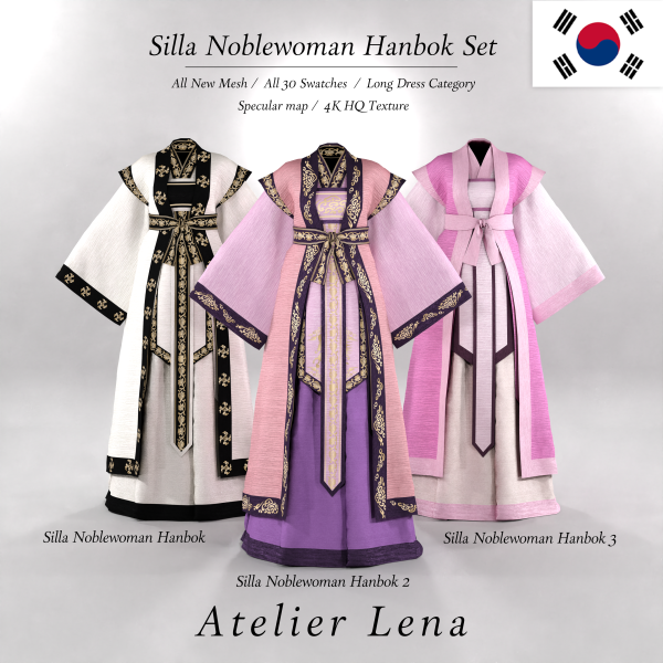 Alpha [Atelier Lena] Silla Noblewoman Hanbok Set ( Child Version) by simsfinds - The Sims 4 Custom Content