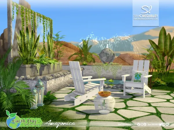 Alpha Amazonica Earth Day Theme set - The Sims 4 Custom Content