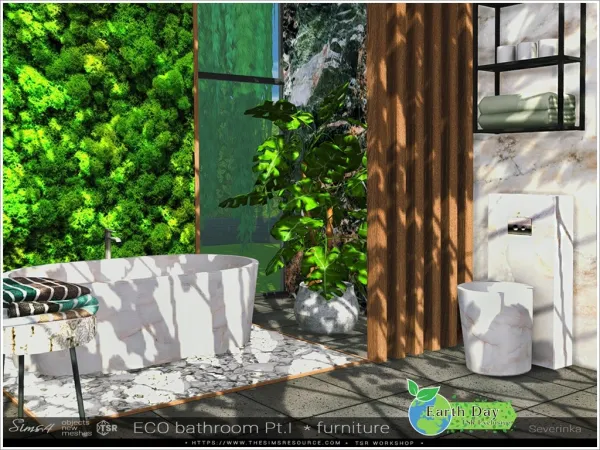 Alpha ECO bathroom - The Sims 4 Custom Content