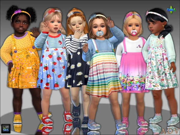 Mix Outfits for toddler girls by artedellavita_mabra - The Sims 4 Custom Content