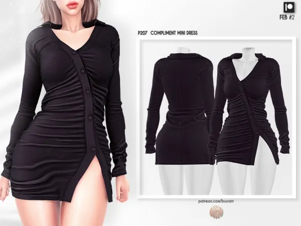 Alpha COMPLIMENT MINI DRESS P207 by busratr - The Sims 4 Custom Content