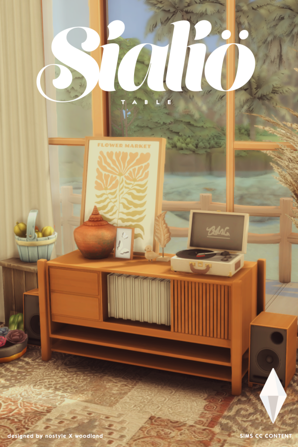 Maxis Match [N O S T Y L E X W O O D L A N D] Sialiö Table by simsfinds - The Sims 4 Custom Content