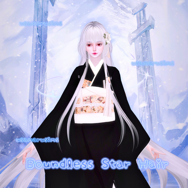 Alpha Boundless Star Hair by simsfinds - The Sims 4 Custom Content