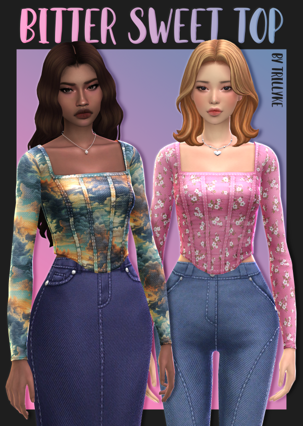 Maxis Match Bitter Sweet Top by simsfinds - The Sims 4 Custom Content